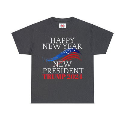 Happy New Year New President Trump 2024 Unisex Heavy Cotton Tee