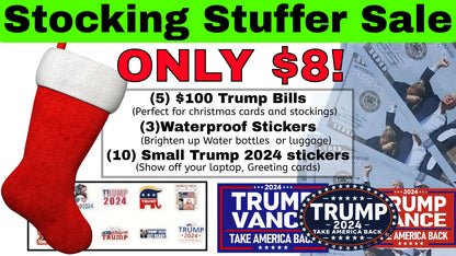 Stocking Stuffer $100 Bills and sticker bundle