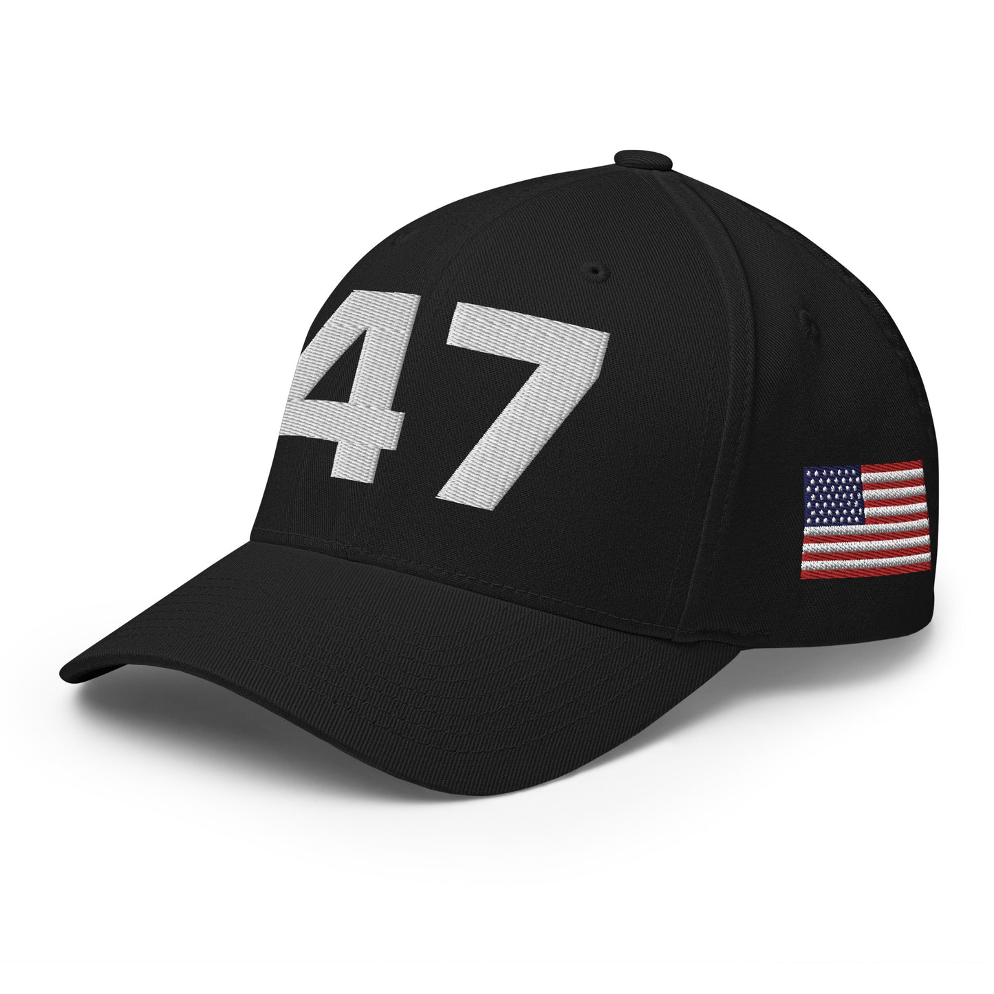 Deluxe Trump 2024 47 American Flag Fitted Structured Twill Cap