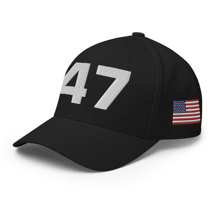 Deluxe Trump 2024 47 American Flag Fitted Structured Twill Cap