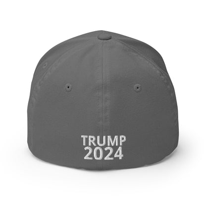 Deluxe Trump 2024 47 American Flag Fitted Structured Twill Cap