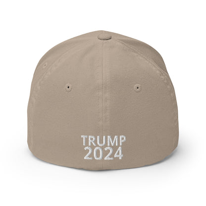 Deluxe Trump 2024 47 American Flag Fitted Structured Twill Cap