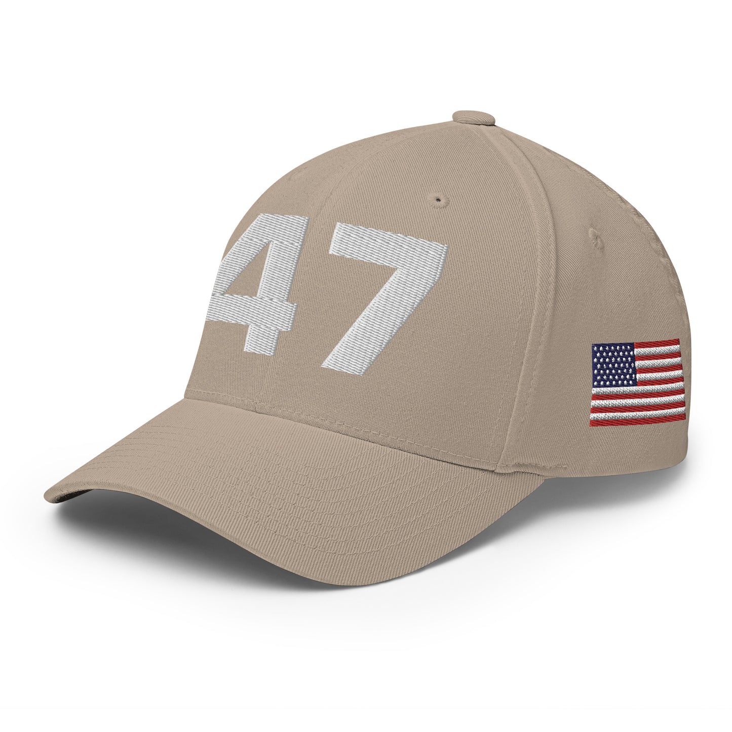Deluxe Trump 2024 47 American Flag Fitted Structured Twill Cap