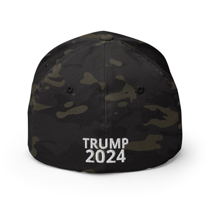 Deluxe Trump 2024 47 American Flag Fitted Structured Twill Cap