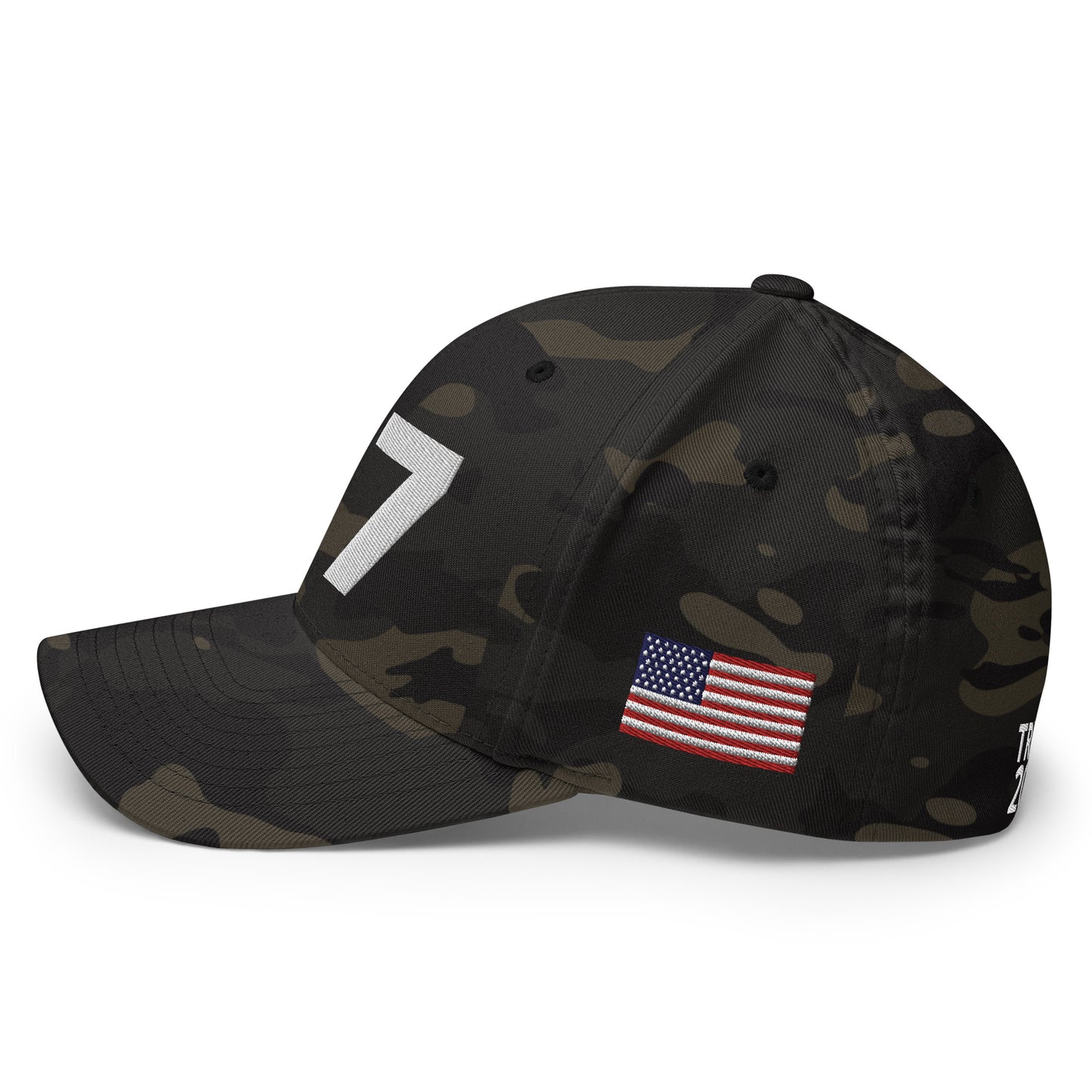 Deluxe Trump 2024 47 American Flag Fitted Structured Twill Cap