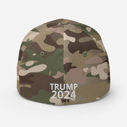 Deluxe Trump 2024 47 American Flag Fitted Structured Twill Cap