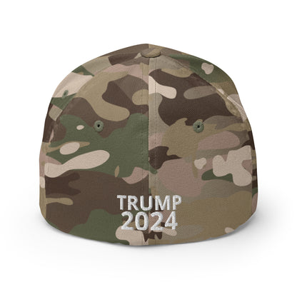 Deluxe Trump 2024 47 American Flag Fitted Structured Twill Cap
