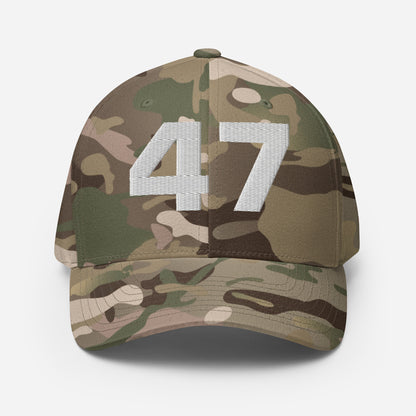 Deluxe Trump 2024 47 American Flag Fitted Structured Twill Cap