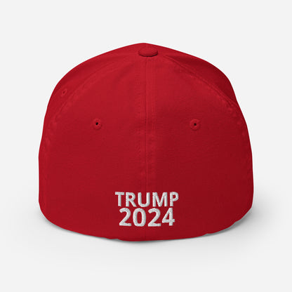 Deluxe Trump 2024 47 American Flag Fitted Structured Twill Cap