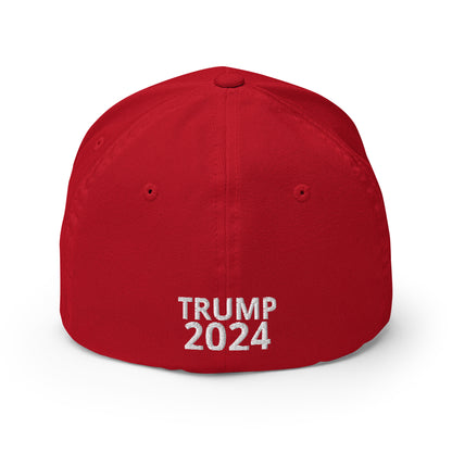 Deluxe Trump 2024 47 American Flag Fitted Structured Twill Cap