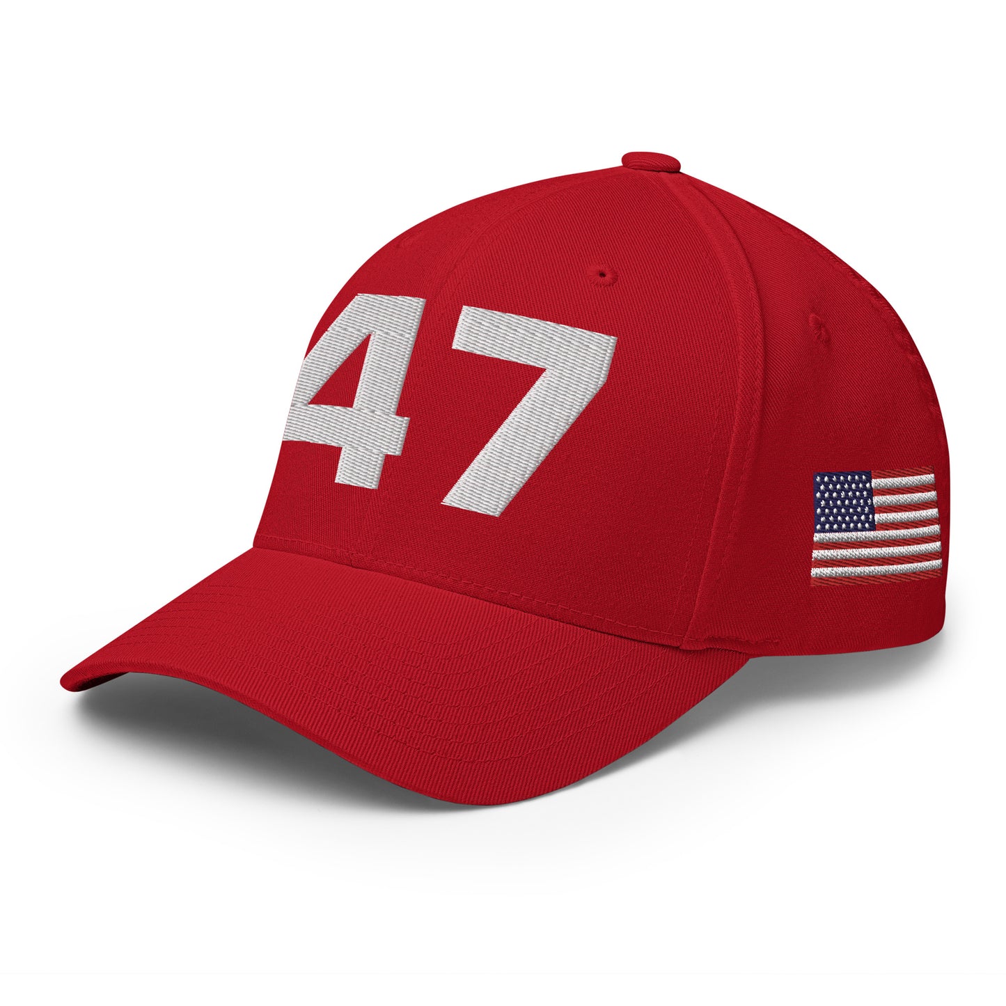 Deluxe Trump 2024 47 American Flag Fitted Structured Twill Cap