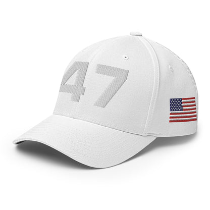 Deluxe Trump 2024 47 American Flag Fitted Structured Twill Cap