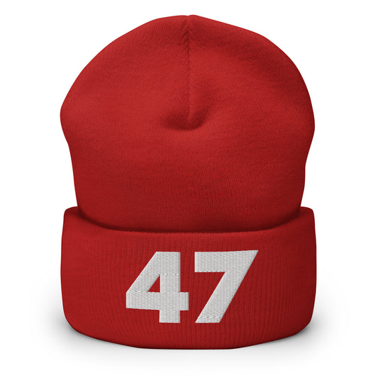 Trump 47 MAGA Rally Embroidered Cuffed Beanie