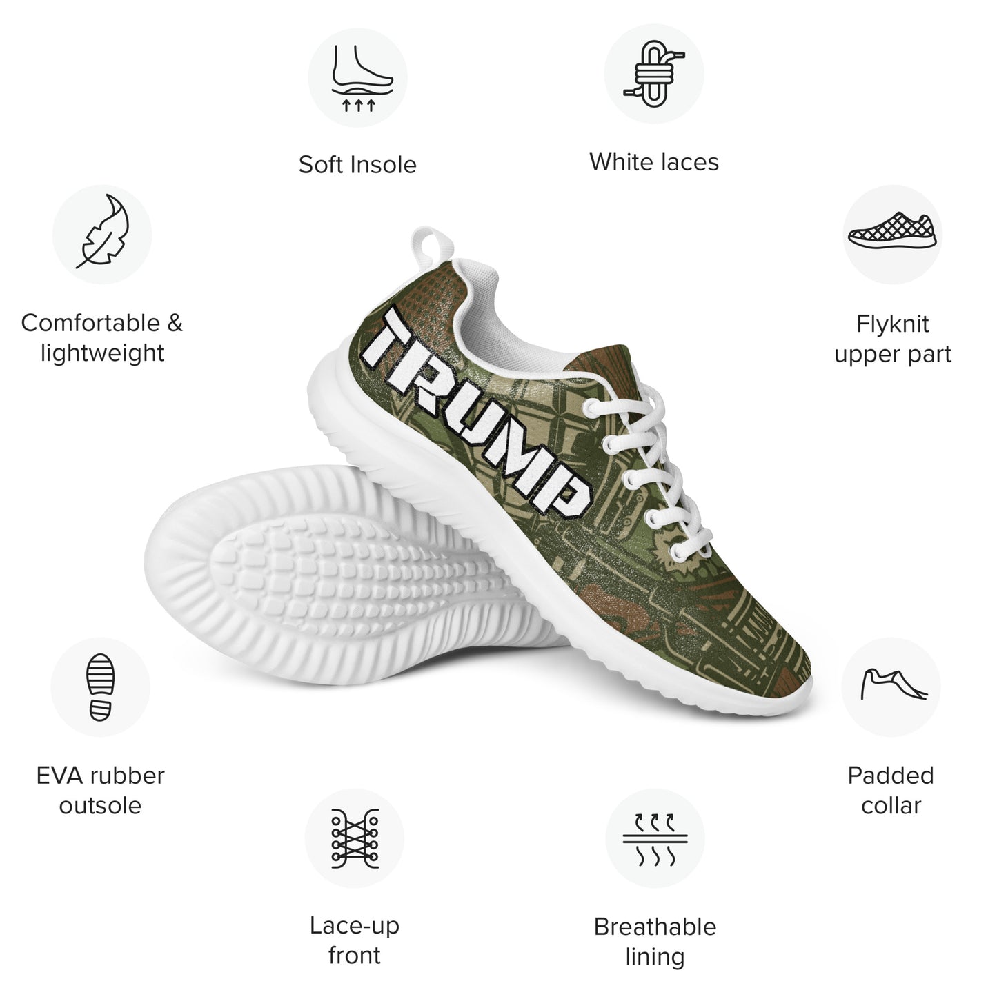 Trump Army Gun Camo MAGA Men’s athletic Sneaker shoes