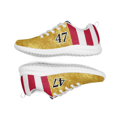 Gold Trump 47 American Flag MAGA Men’s athletic shoes MAGAGA Store Exclusive
