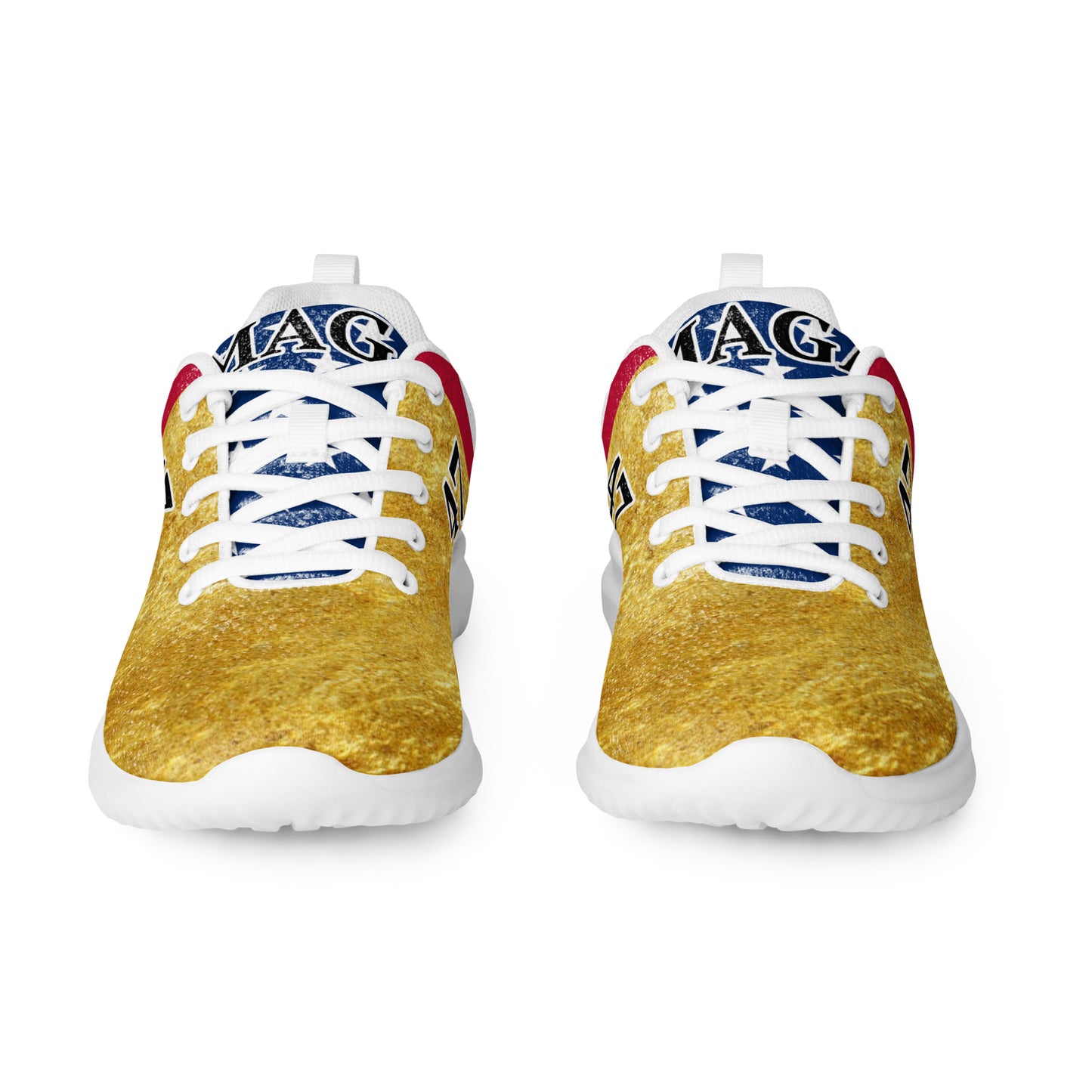 Gold Trump 47 American Flag MAGA Men’s athletic shoes MAGAGA Store Exclusive