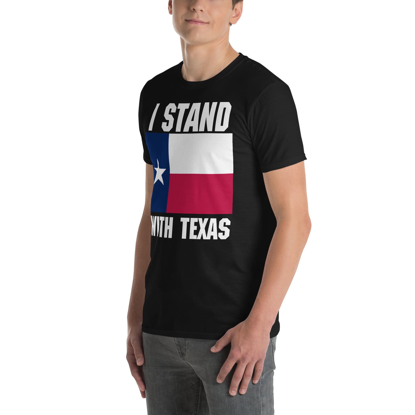 I Stand With Texas Short-Sleeve Unisex Border T-Shirt