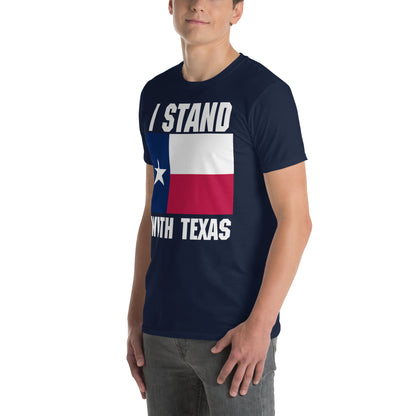 I Stand With Texas Short-Sleeve Unisex Border T-Shirt