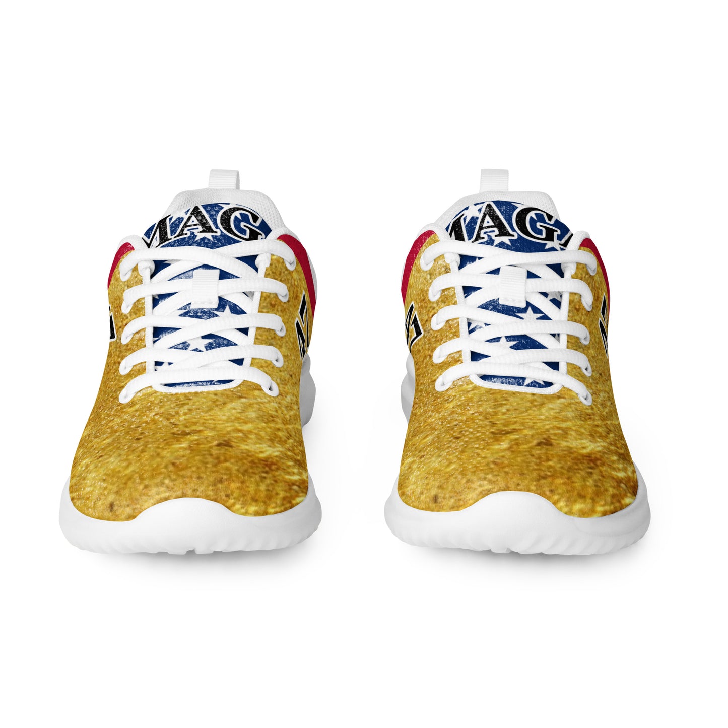 MAGA gold 47 Trump American Flag Women’s athletic sneaker shoes